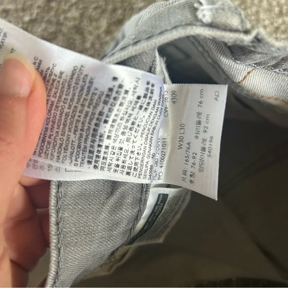 [Levi’s] Gray Straight Leg Jeans W30 L30